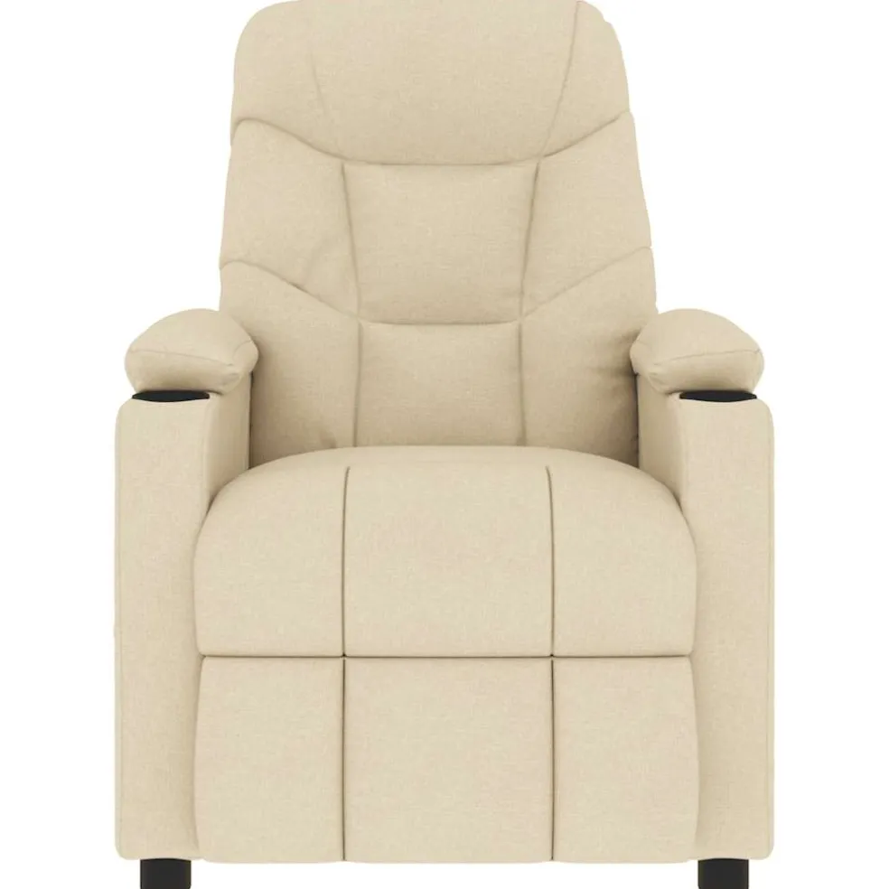 vidaXL Massagestoel stof crèmekleurig