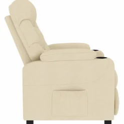 vidaXL Massagestoel stof crèmekleurig