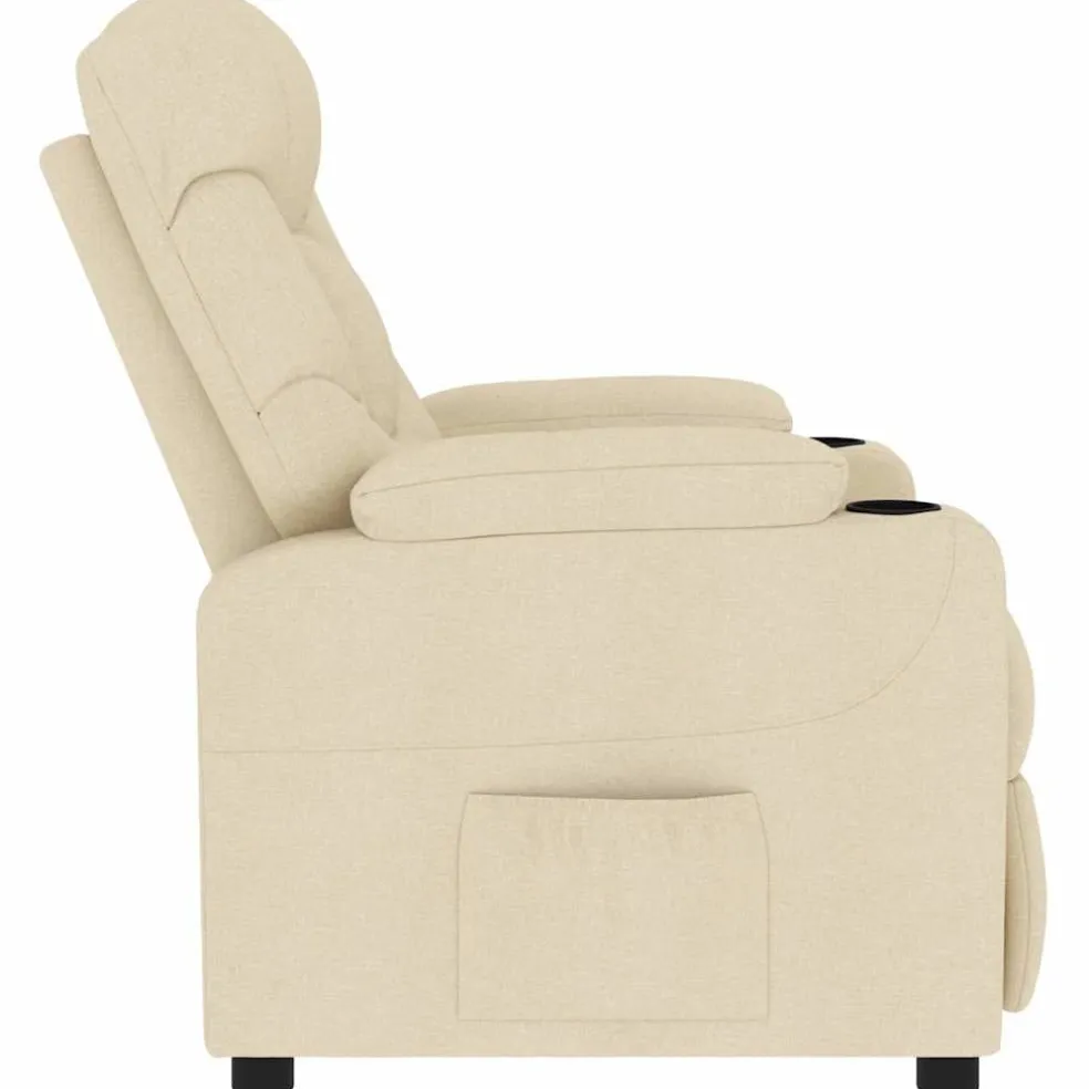 vidaXL Massagestoel stof crèmekleurig