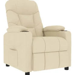 vidaXL Massagestoel stof crèmekleurig