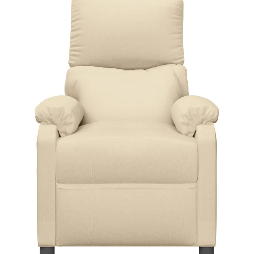 vidaXL Massagestoel stof crèmekleurig
