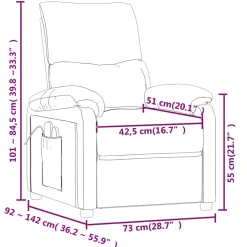 vidaXL Massagestoel stof crèmekleurig