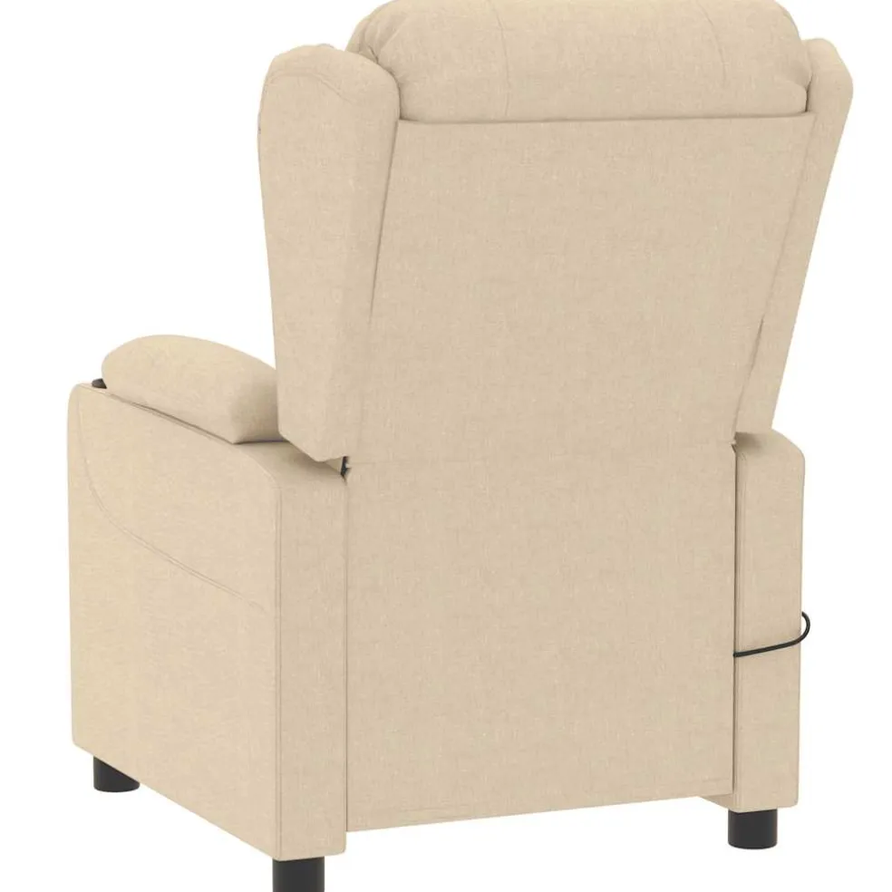vidaXL Massagestoel stof crèmekleurig