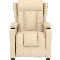 vidaXL Massagestoel stof crèmekleurig