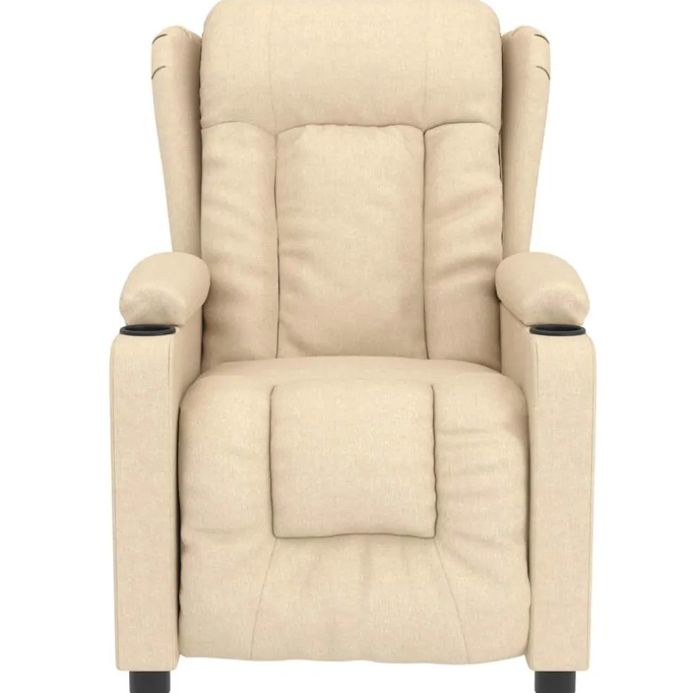 vidaXL Massagestoel stof crèmekleurig