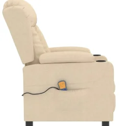 vidaXL Massagestoel stof crèmekleurig