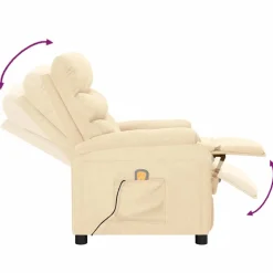 vidaXL Massagestoel stof crèmekleurig