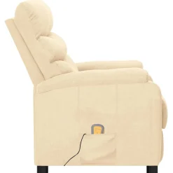 vidaXL Massagestoel stof crèmekleurig