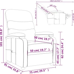 vidaXL Massagestoel stof crèmekleurig