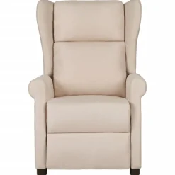 vidaXL Massagestoel stof crèmekleurig