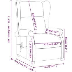 vidaXL Massagestoel stof crèmekleurig