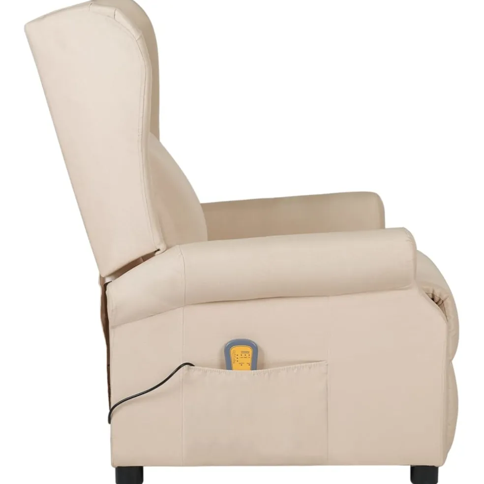 vidaXL Massagestoel stof crèmekleurig