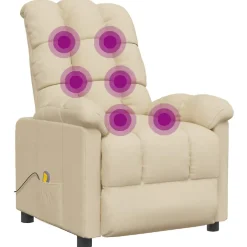 vidaXL Massagestoel stof crèmekleurig