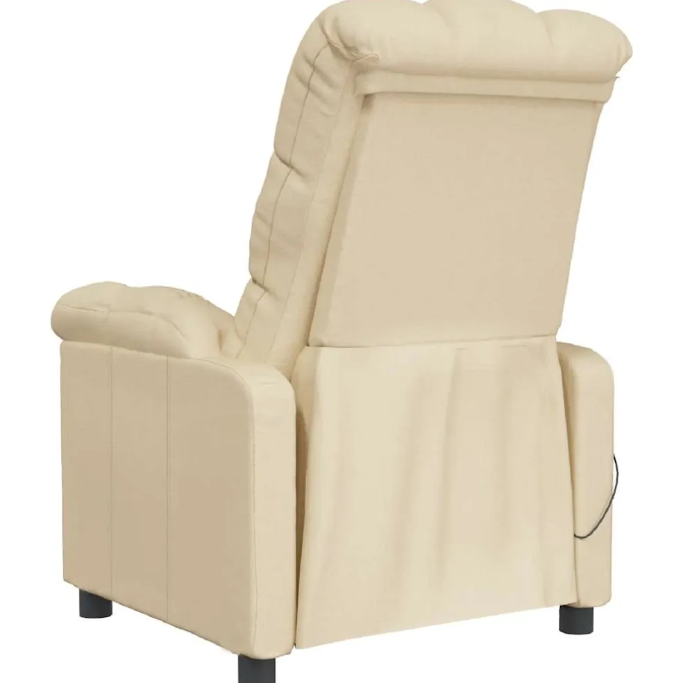 vidaXL Massagestoel stof crèmekleurig
