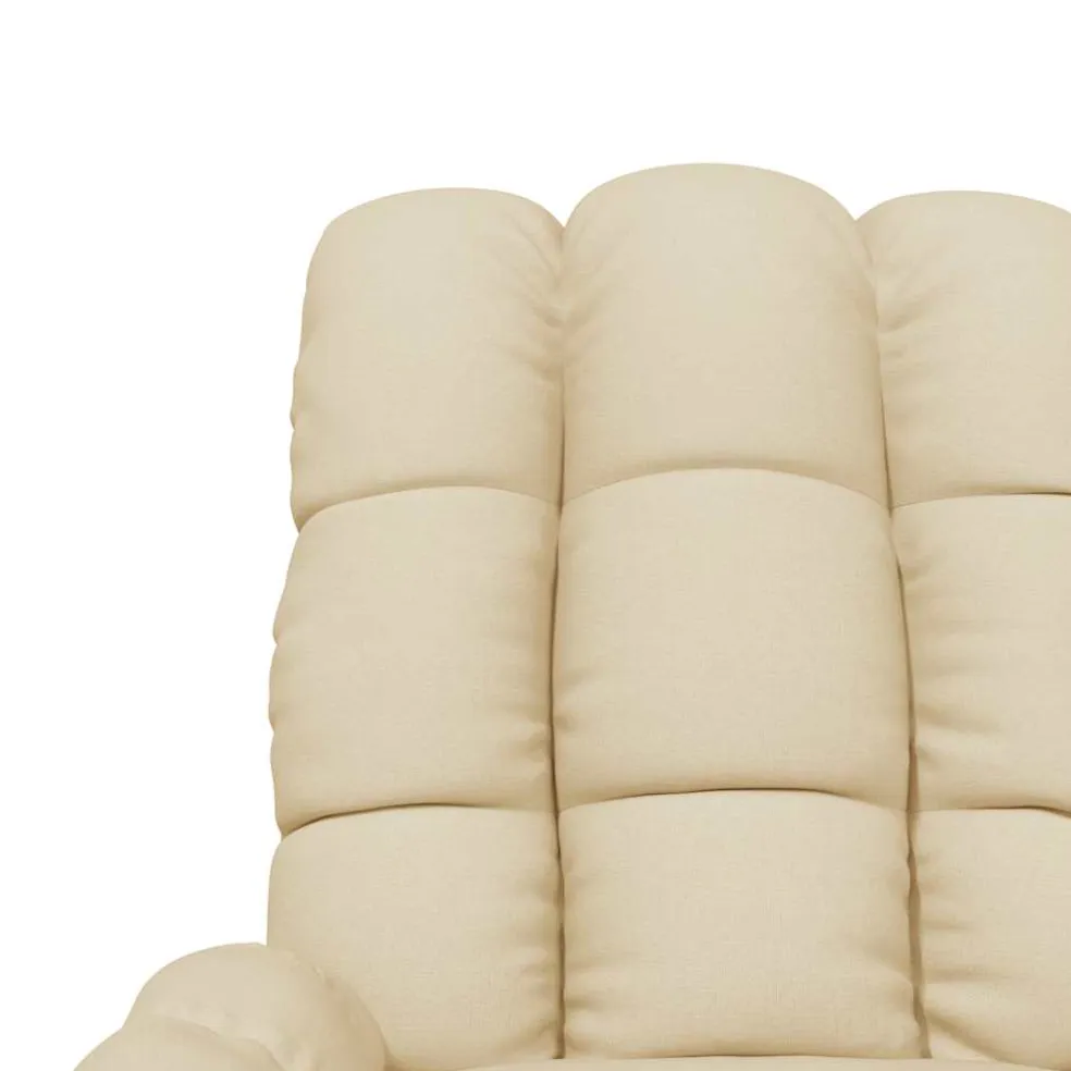 vidaXL Massagestoel stof crèmekleurig