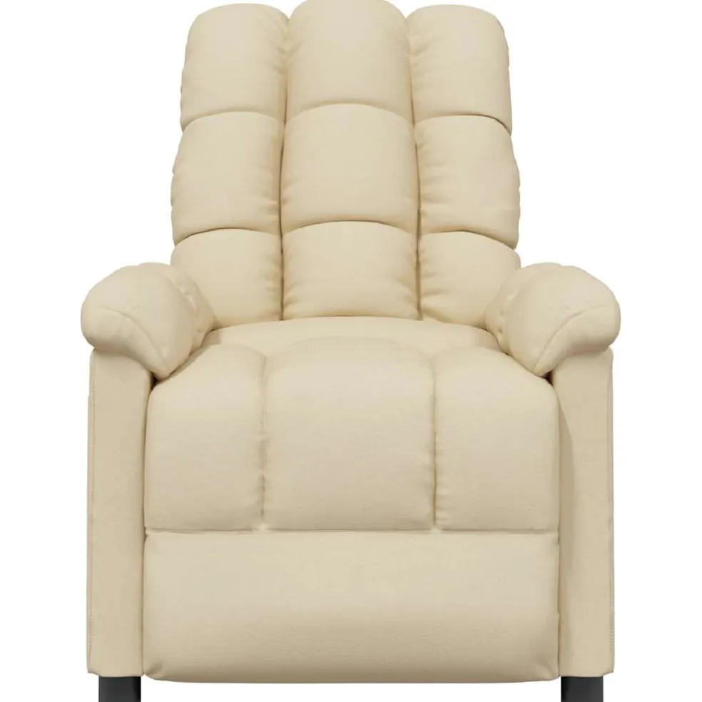 vidaXL Massagestoel stof crèmekleurig