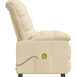vidaXL Massagestoel stof crèmekleurig