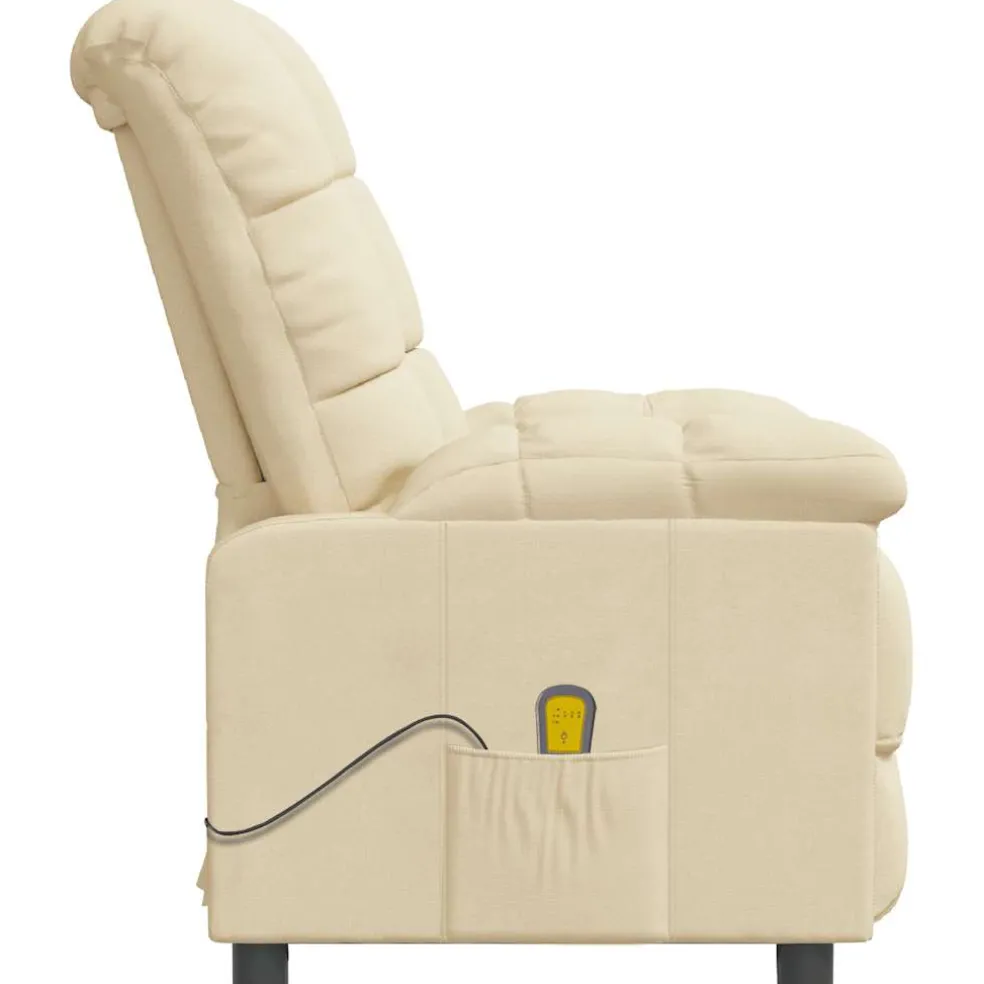 vidaXL Massagestoel stof crèmekleurig