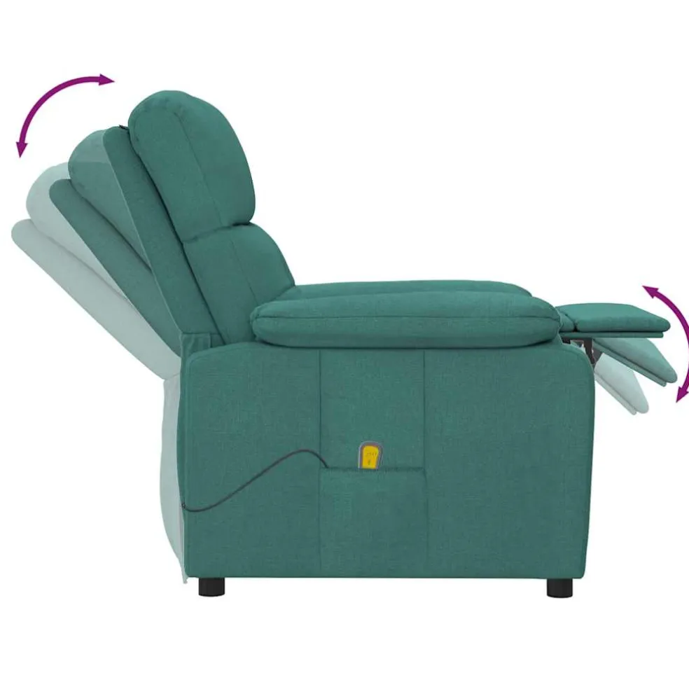 vidaXL Massagestoel stof donkergroen