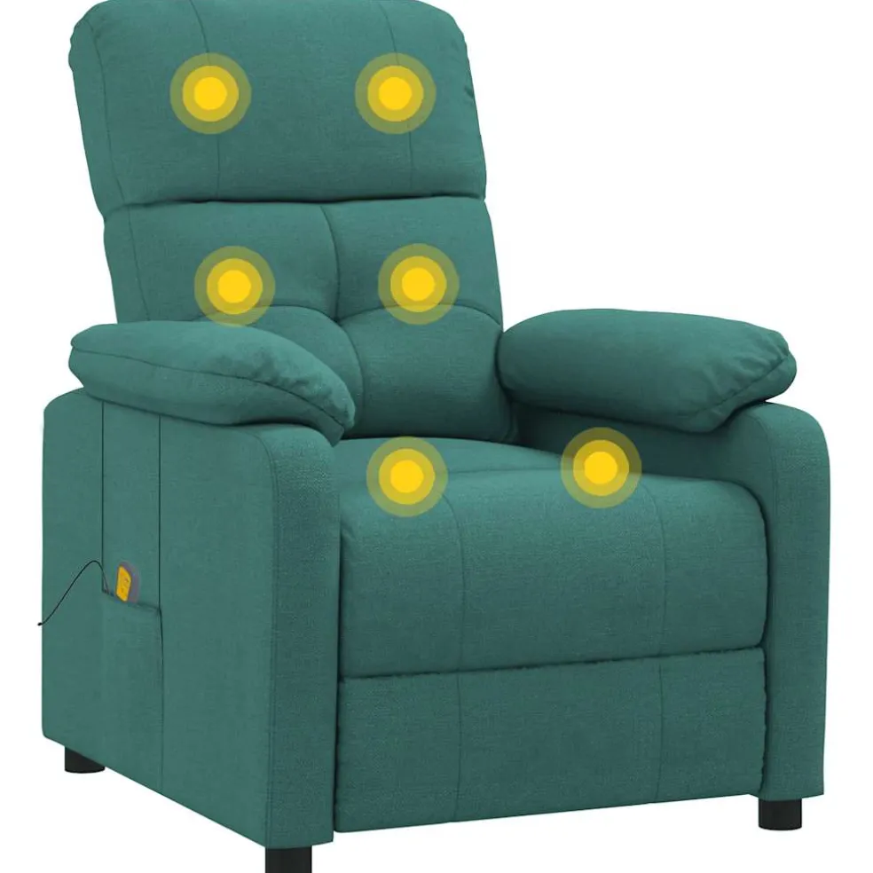 vidaXL Massagestoel stof donkergroen
