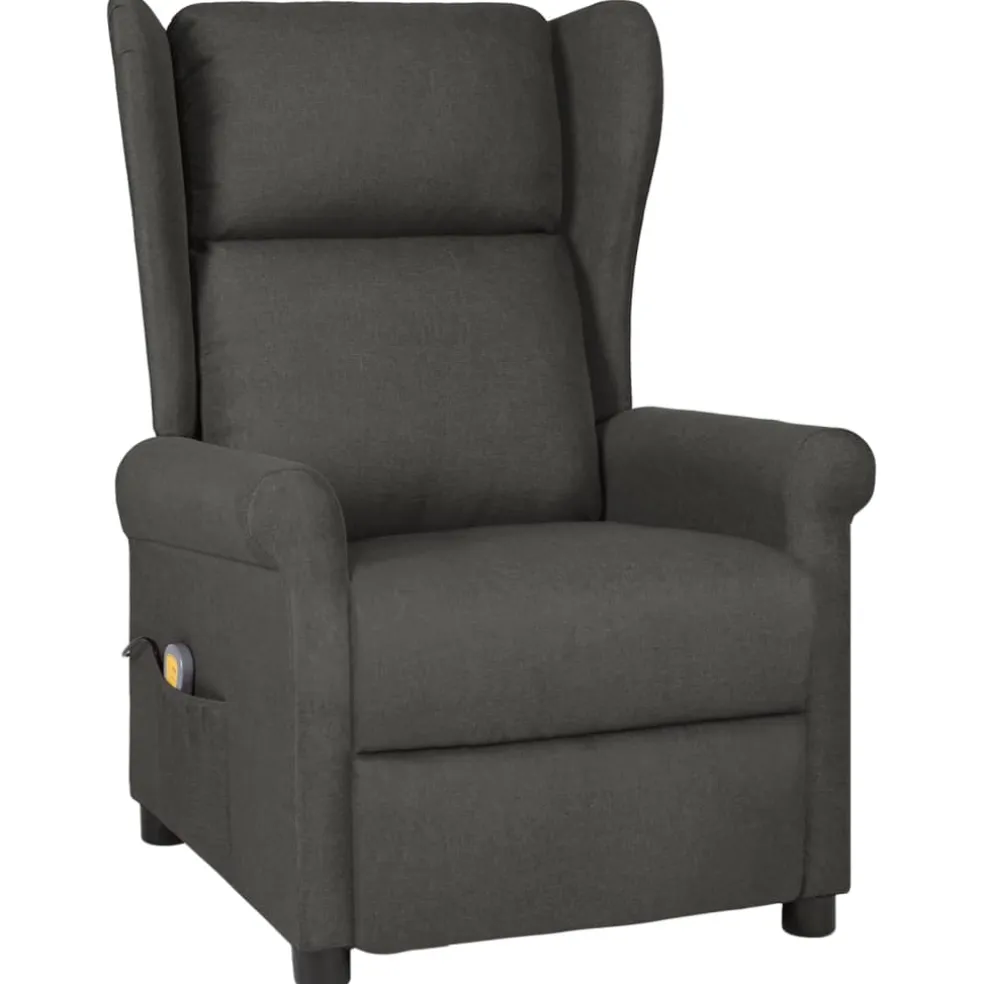 vidaXL Massagestoel stof donkergrijs