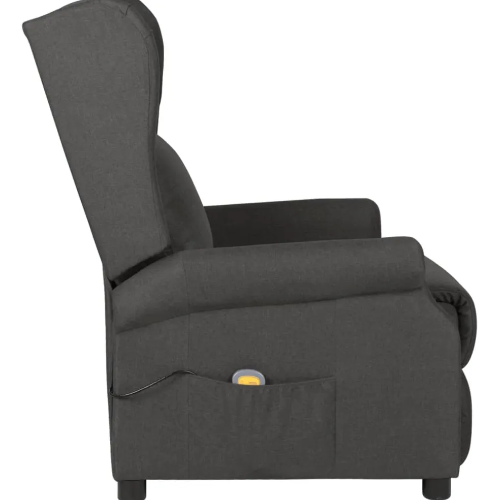 vidaXL Massagestoel stof donkergrijs