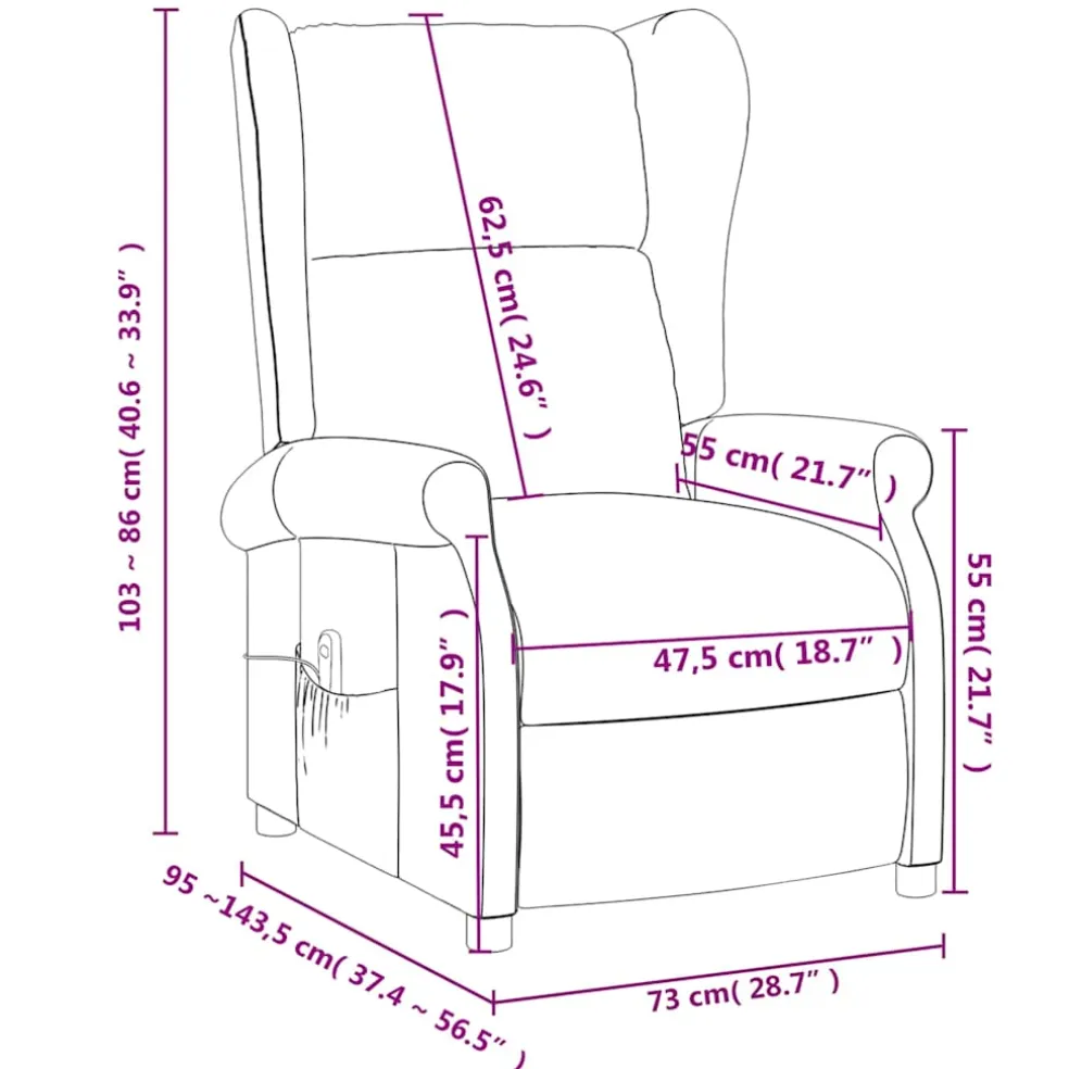 vidaXL Massagestoel stof donkergrijs