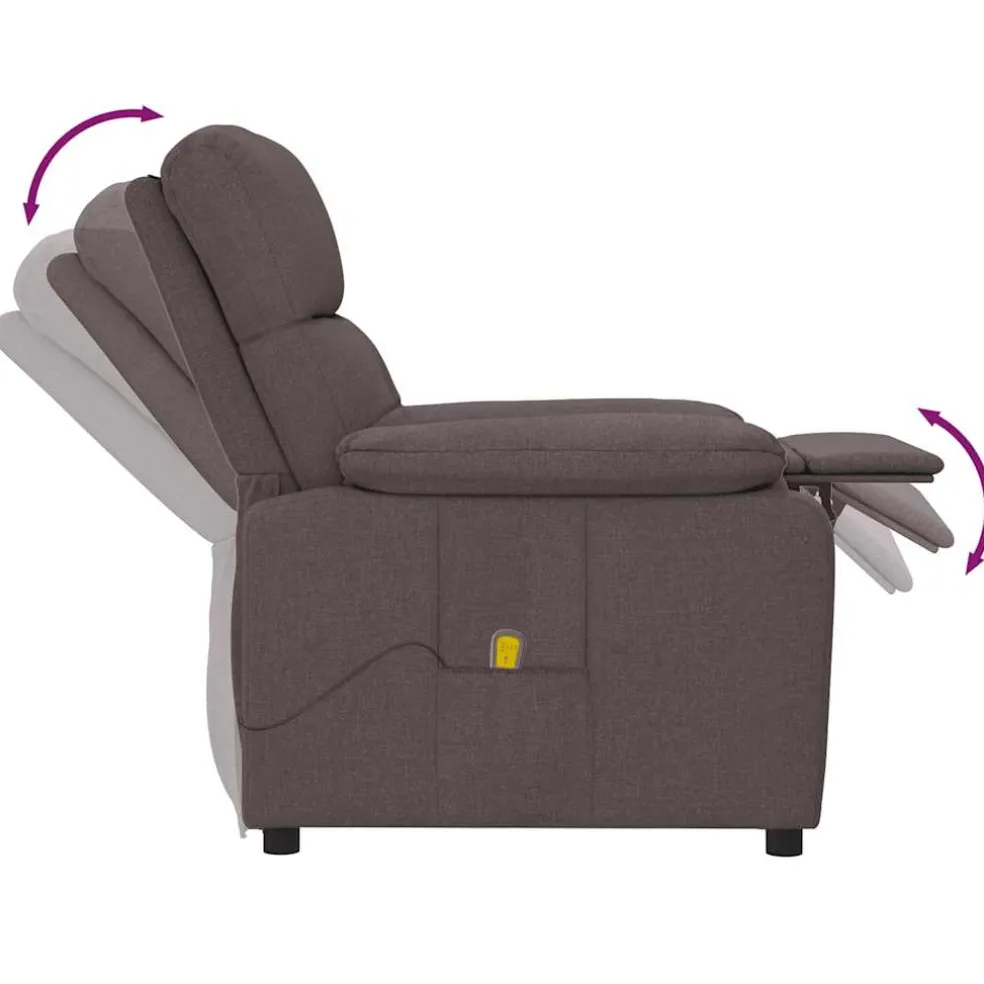 vidaXL Massagestoel stof donkerbruin