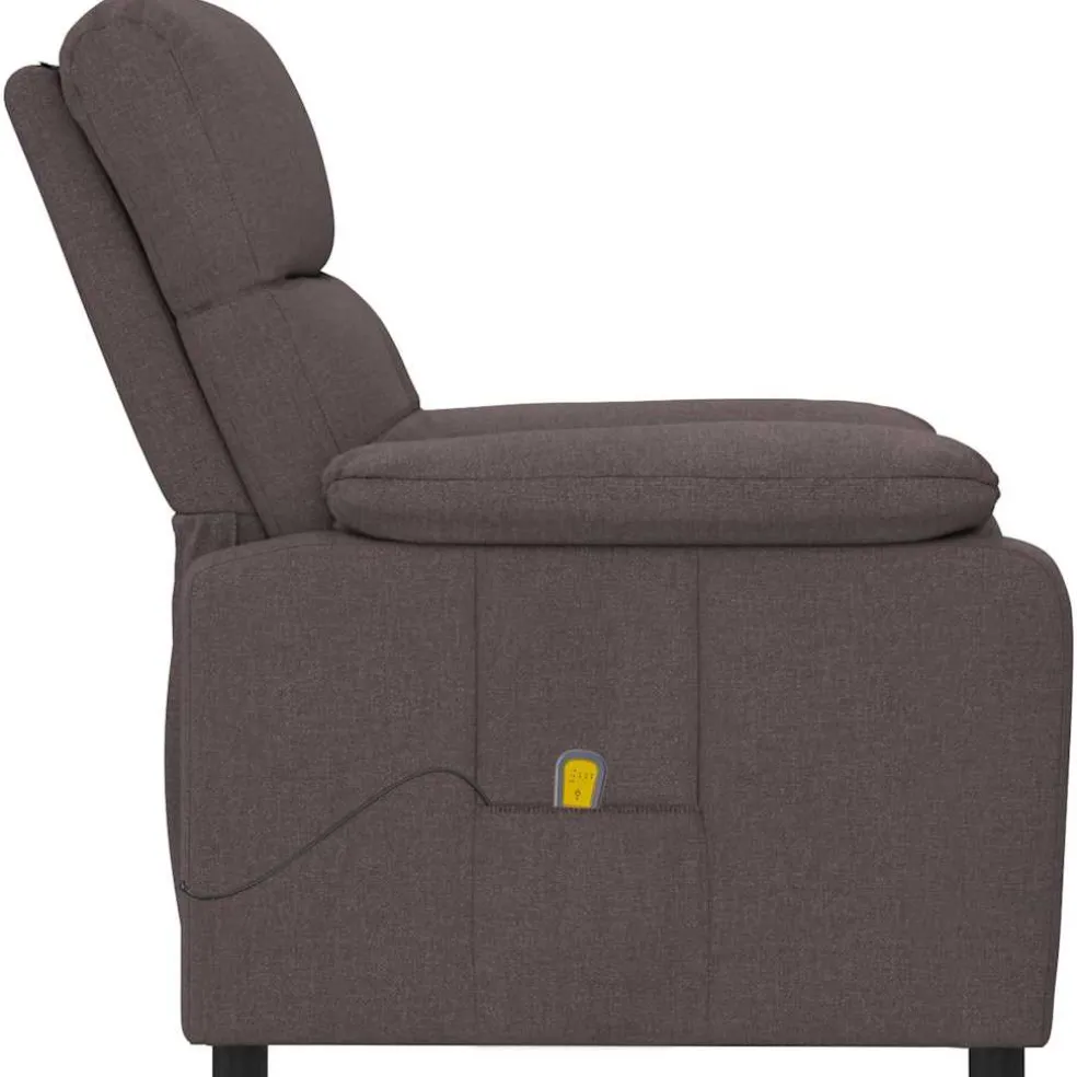 vidaXL Massagestoel stof donkerbruin