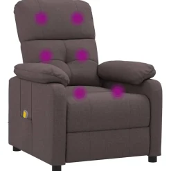 vidaXL Massagestoel stof donkerbruin
