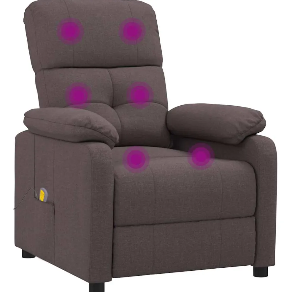 vidaXL Massagestoel stof donkerbruin