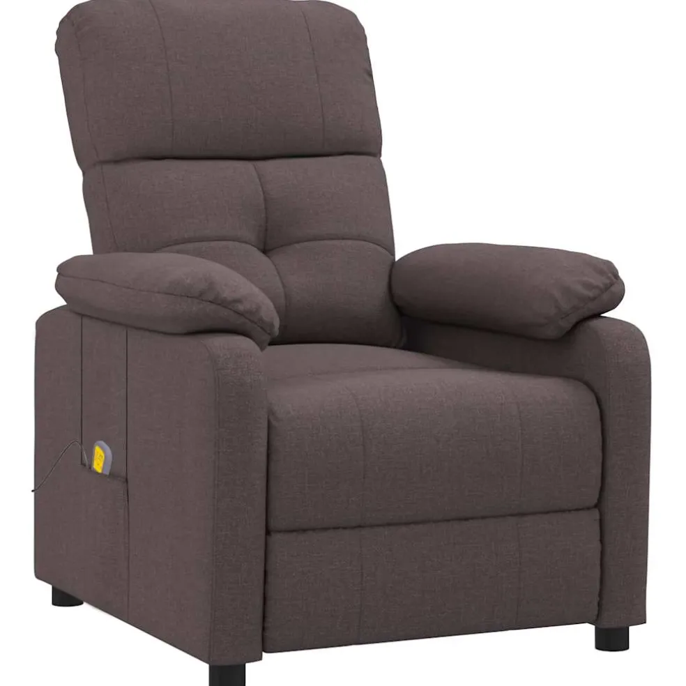 vidaXL Massagestoel stof donkerbruin