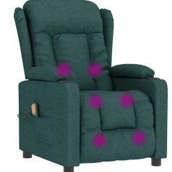 vidaXL Massagestoel stof donkergroen