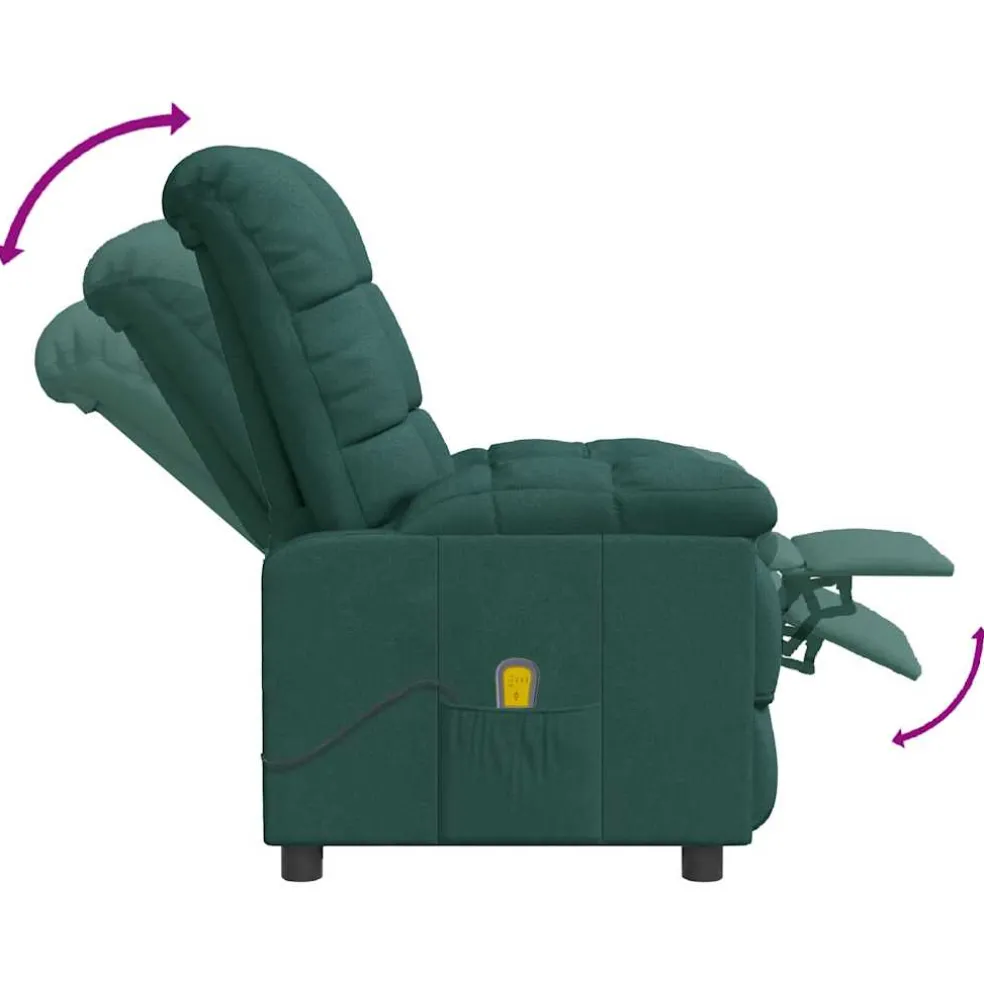 vidaXL Massagestoel stof donkergroen