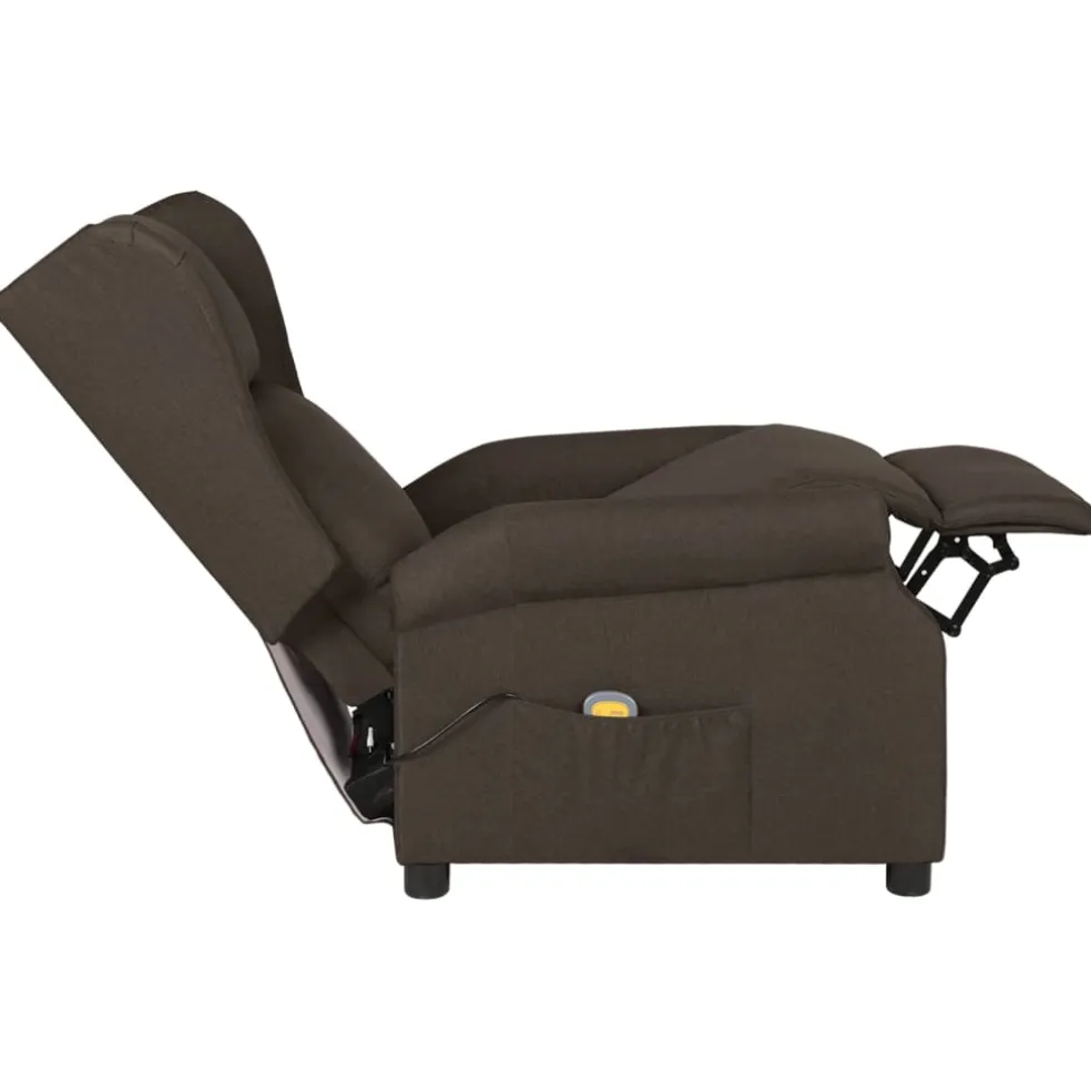 vidaXL Massagestoel stof donkerbruin