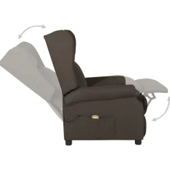 vidaXL Massagestoel stof donkerbruin