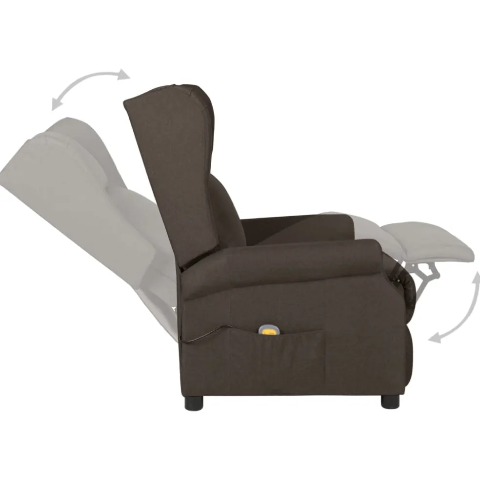 vidaXL Massagestoel stof donkerbruin