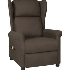 vidaXL Massagestoel stof donkerbruin