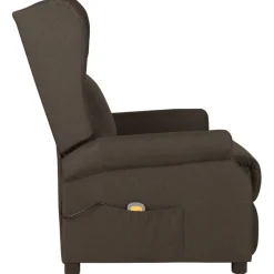 vidaXL Massagestoel stof donkerbruin