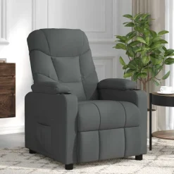 vidaXL Massagestoel stof donkergrijs