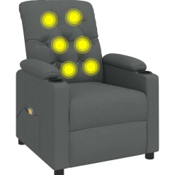 vidaXL Massagestoel stof donkergrijs