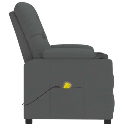 vidaXL Massagestoel stof donkergrijs