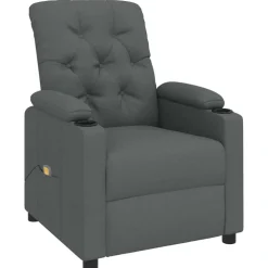 vidaXL Massagestoel stof donkergrijs