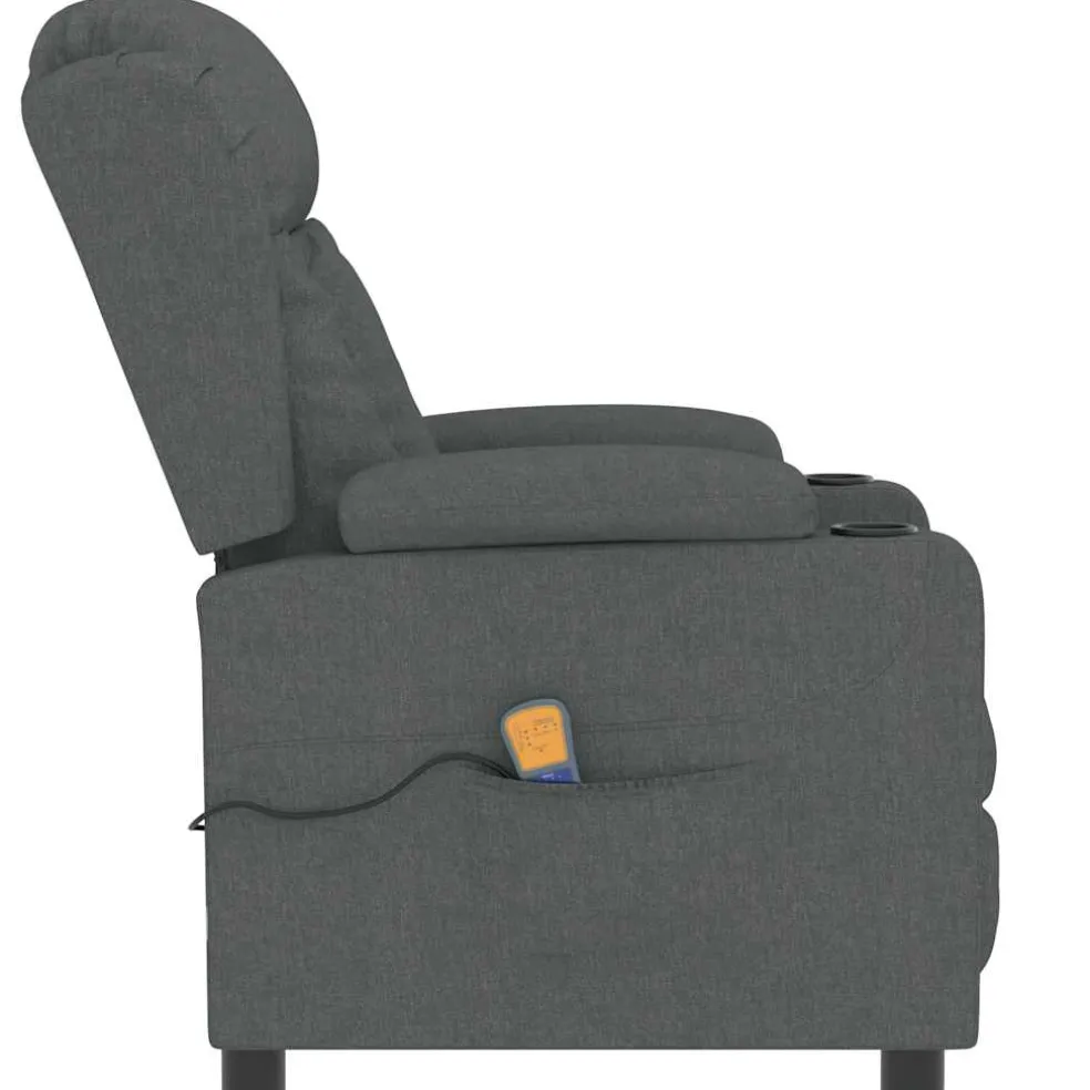 vidaXL Massagestoel stof donkergrijs