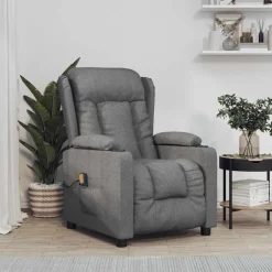 vidaXL Massagestoel stof donkergrijs