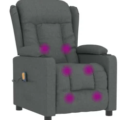vidaXL Massagestoel stof donkergrijs