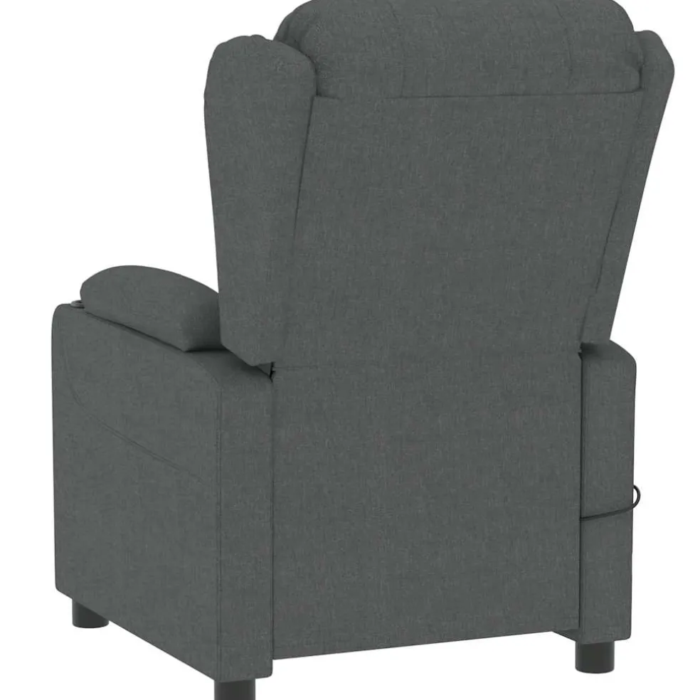 vidaXL Massagestoel stof donkergrijs