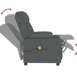 vidaXL Massagestoel stof donkergrijs