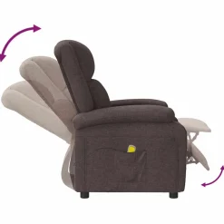 vidaXL Massagestoel stof donkerbruin
