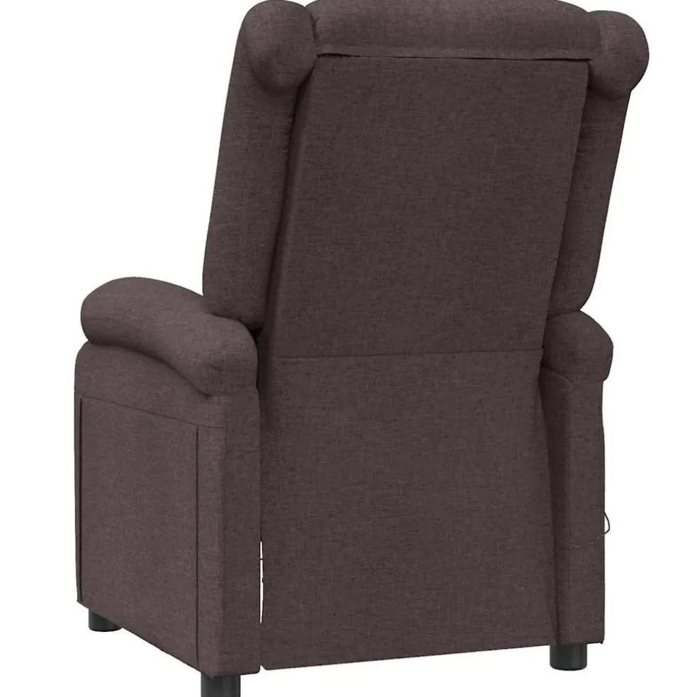 vidaXL Massagestoel stof donkerbruin